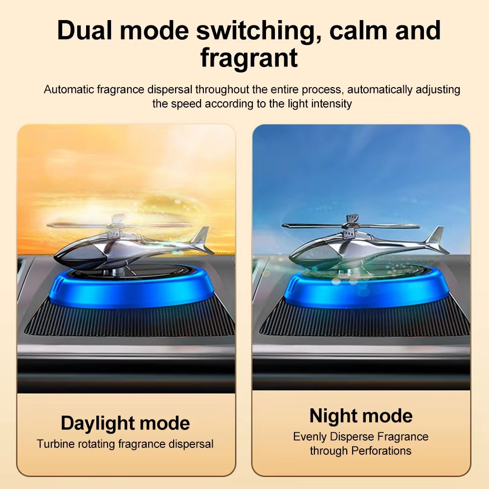 Solar Car Helicopter Air Freshener Stylish| Solar Powered Rotating Helicopter Aroma Diffuser For Car