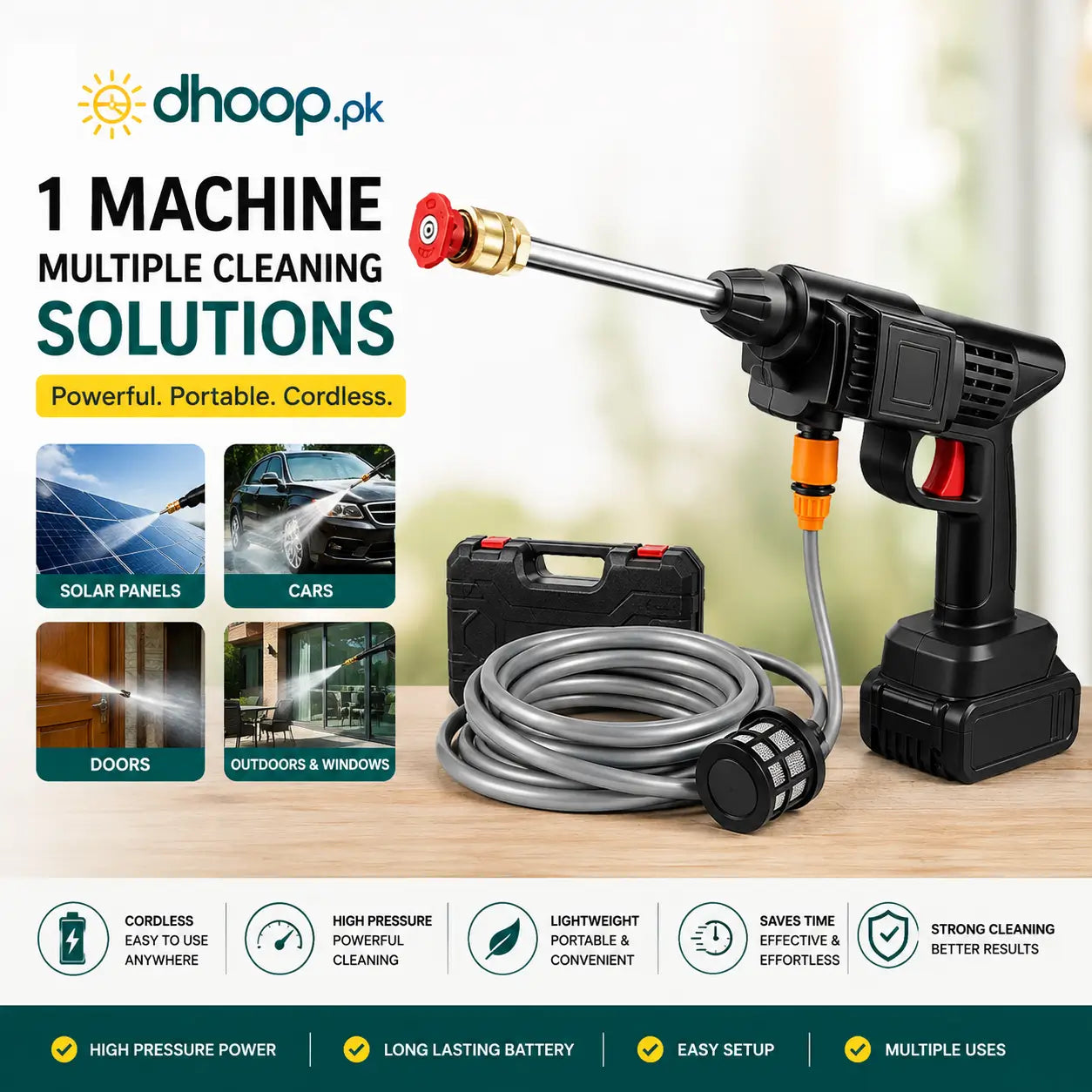 High Pressure Washer Gun | Car, Bike, Solar & Home Cleaning