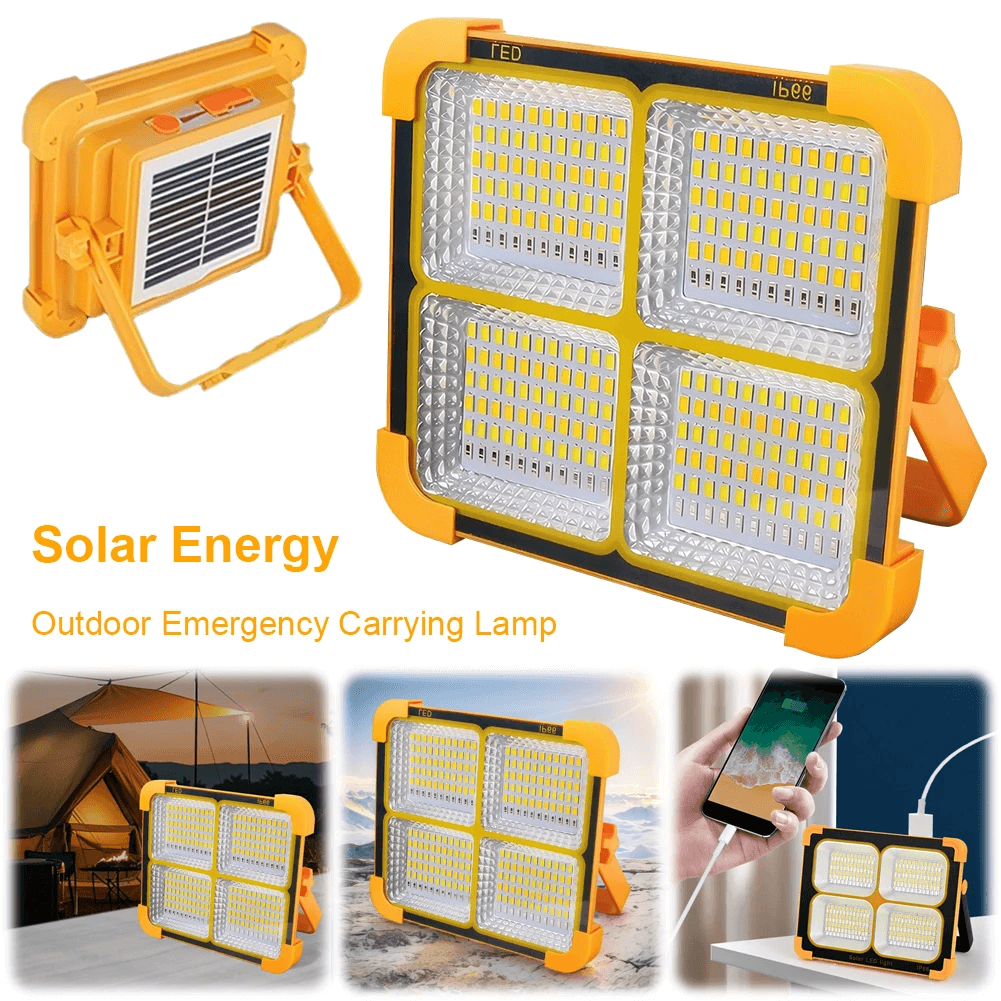 Solar LED Flood Light 400W (USB + Solar + Power Bank)🔋 Water Proof Indoor & Outdoor Power
