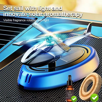 Solar Car Helicopter Air Freshener Stylish| Solar Powered Rotating Helicopter Aroma Diffuser For Car